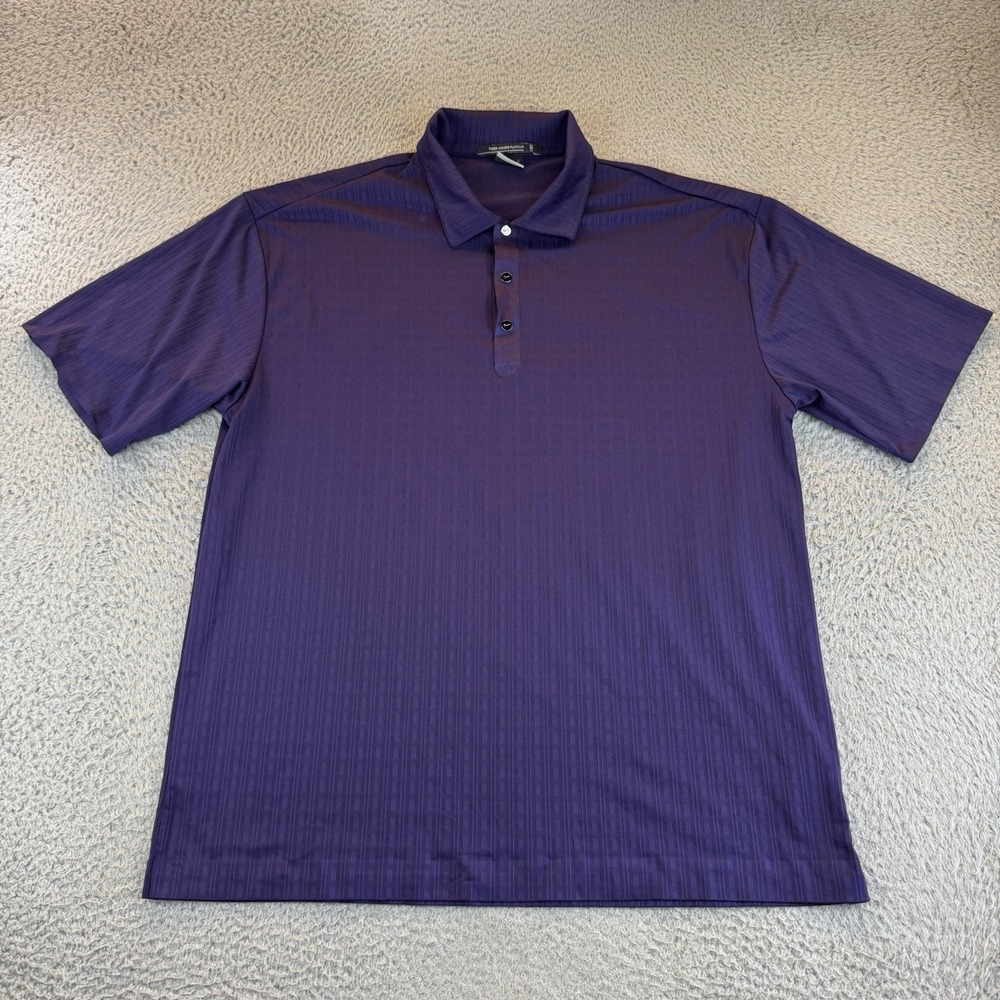 Nike Dri-Fit Tiger Woods Platinum Collection Golf Polo Shirt Large Purple Y2k